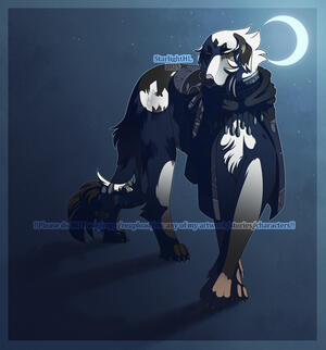 Rendered fullbody + shading and simple shapes background ($48) Character @HowlAashir